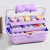 3 Tiers Desktop Storage Box Clear Cover Large Capacity Multi Grids Desk Organization Container for