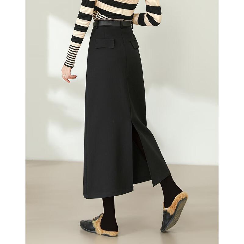 Petite Slimming A-Line Midi Skirt L