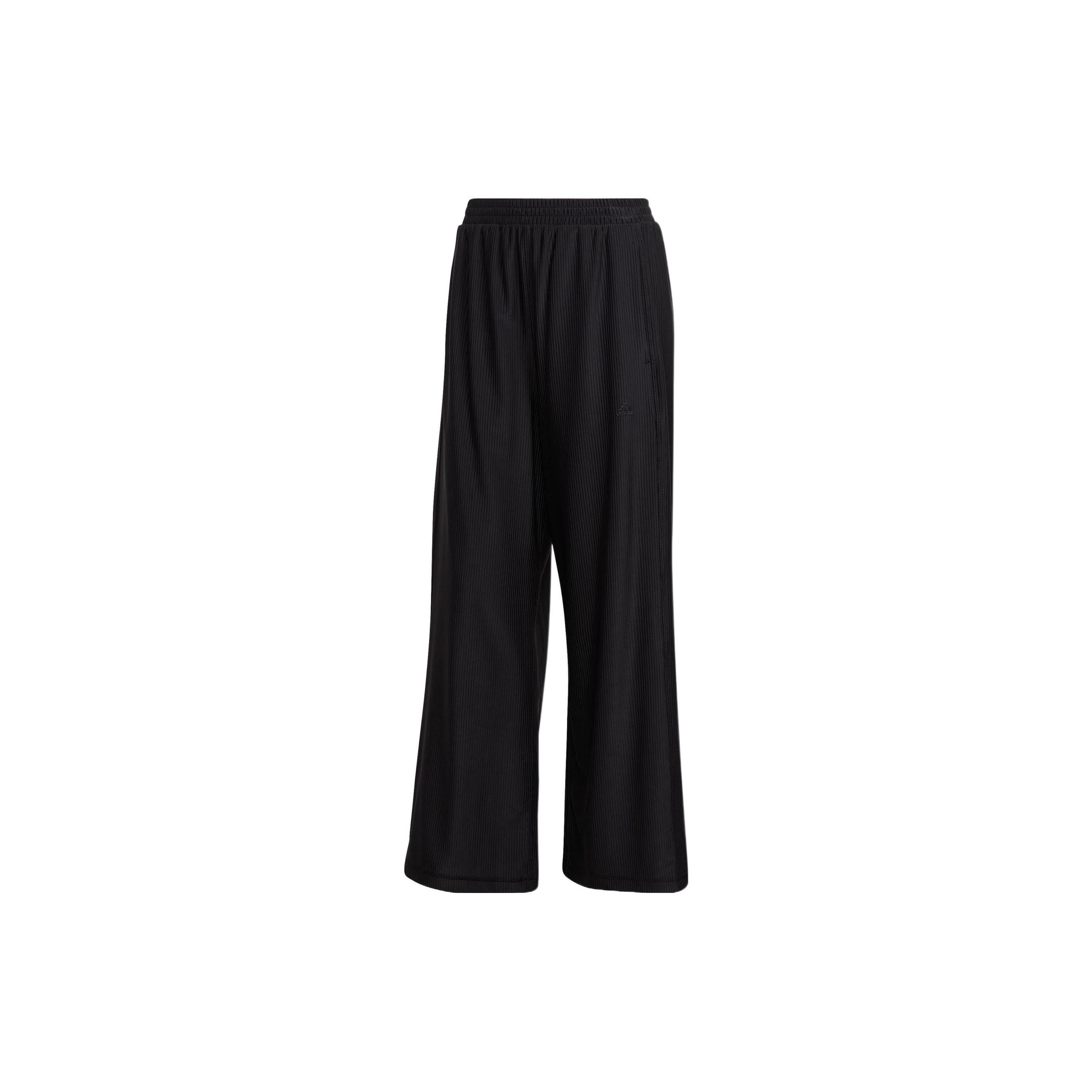 (WMNS) adidas Aeroready Studio Wide Leg 7/8 Joggers Asia Sizing Black Women s HD8945 XL