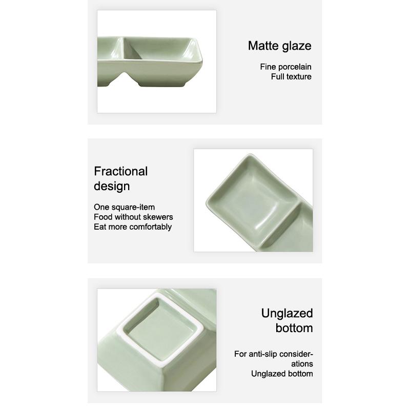 Creative Ceramic Soy Sauce Dish Spice Plate 2/3 Grids Dinner Plates Household Snack Plate Kitchen Accessories