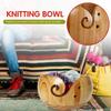 With Handmade Holes Woolen Knitting Storage Basket Wooden Yarn Bowl Wool Holder Organizer Knitting Crochet Weaving Tools
