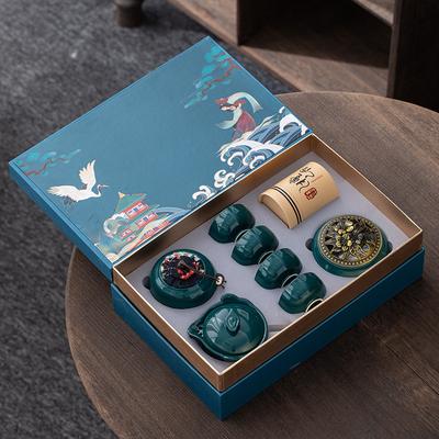 Retro Guochaofeng Kung Fu Ceramic Tea Set Gift Box Company Opens with Gifts To Give Customers Thank You Gifts