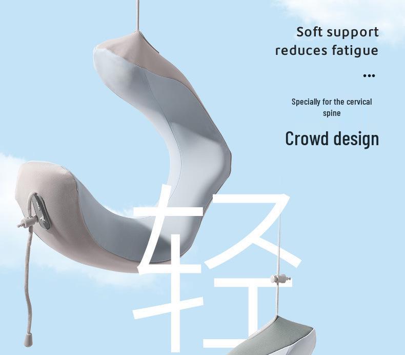 U-Shaped Memory Foam Travel Neck Pillow - Foldable Support for Airplane, Office Nap, with Customizable Logo Option