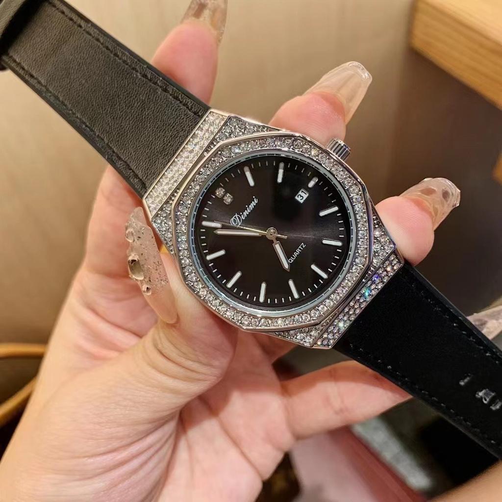 Watch Women'S Watch Large Dial Rubber Belt Women'S Light Luxury Fashion Diamond-Encrusted Women'S Watch