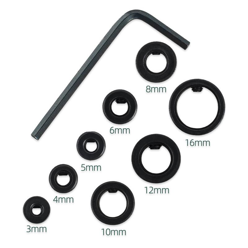 

8 шт. Набор фиксаторов для сверл для домашнего ремонта, стопорное кольцо для сверл, метрический фиксатор, стальное прессовое регулируемое позиционирующее кольцо