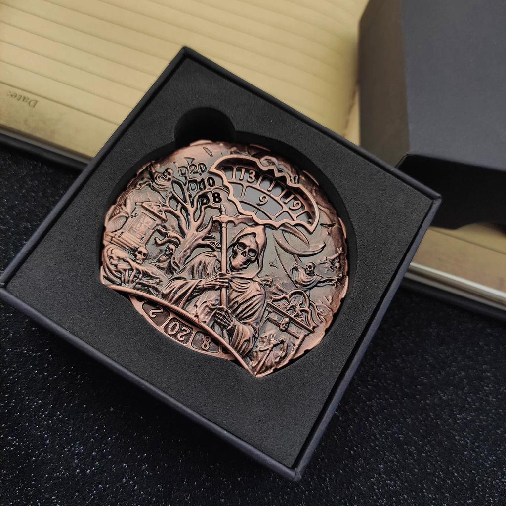 Metall COC Laufende Würfel 7-in-1 Fingerspitzenkreisel Drehteller Polyeder Metallwürfel DND Dungeons & Dragons