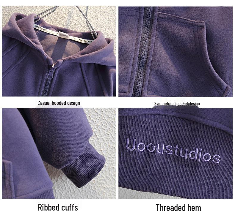 Boys' Spring & Autumn 2025 Hooded Jacket - Stylish, Rebellious Korean Streetwear for Little Boys