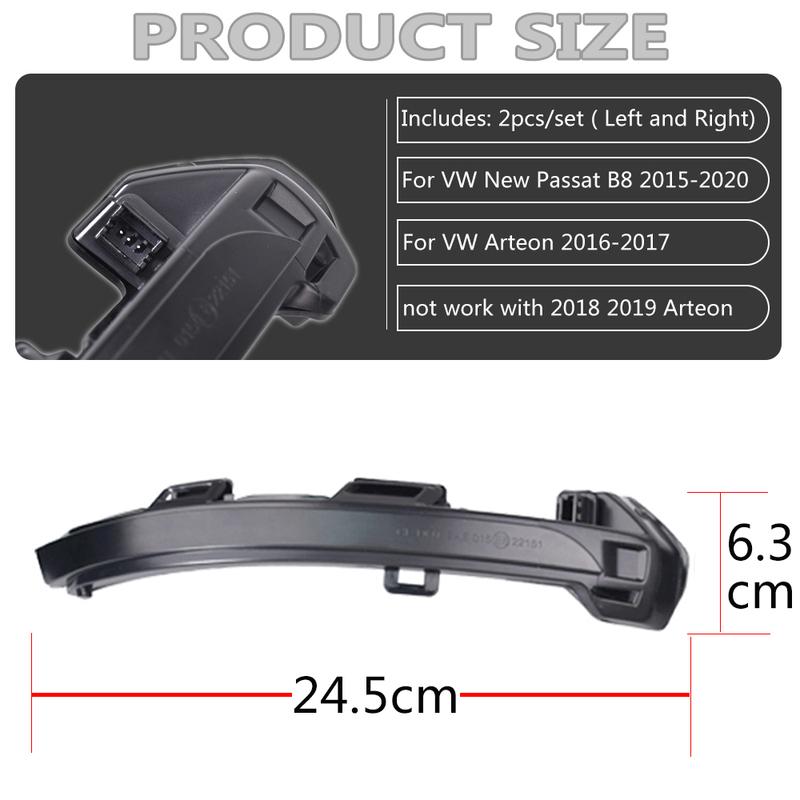Dynamic Blinker LED Turn Signal For VW Golf 8 GTE GTD Light Mirror Indicator Sequential For VW New Passat B8 Arteon