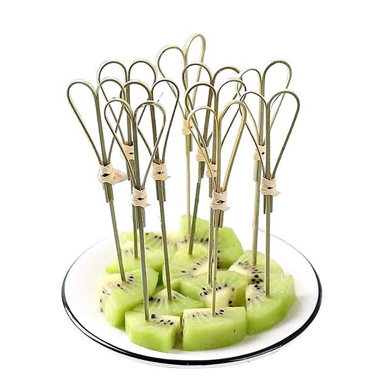 100Pcs Food-Safe Disposable Bamboo Skewers Multipurpose Barbecue, Cocktail, and Appetizer Picks for Home and Event Use