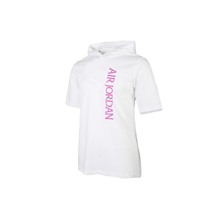 Air Jordan Sports Breathable Casual hooded Short Sleeve White Men s CZ5056-101 XXL