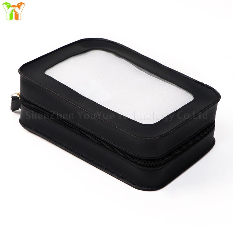 Toiletry Case Travel Transparent Cosmetic Bag with Zipper Portable Make up Organizer Compact Leather Cosmetic Case With Zipper