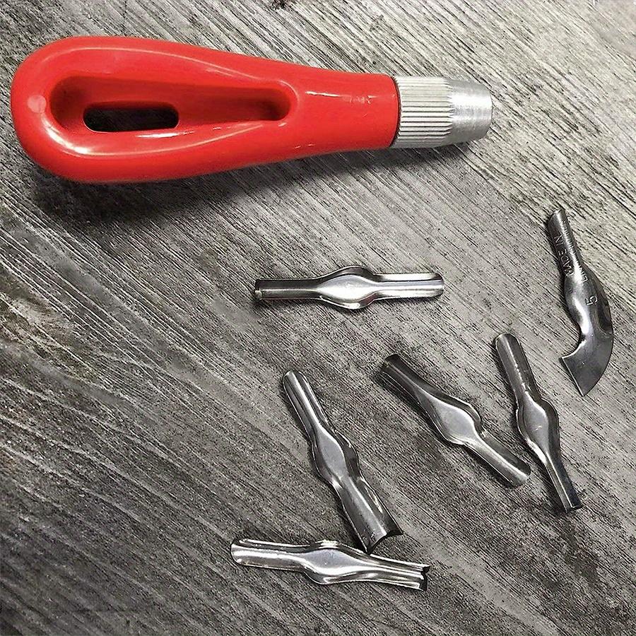 

1 шт. Блок для резьбы штампов, Набор для изготовления штампов с инструментами для резки, Ассортимент набора резцов, Штамп для гравюры, Печати 7Pcs красный