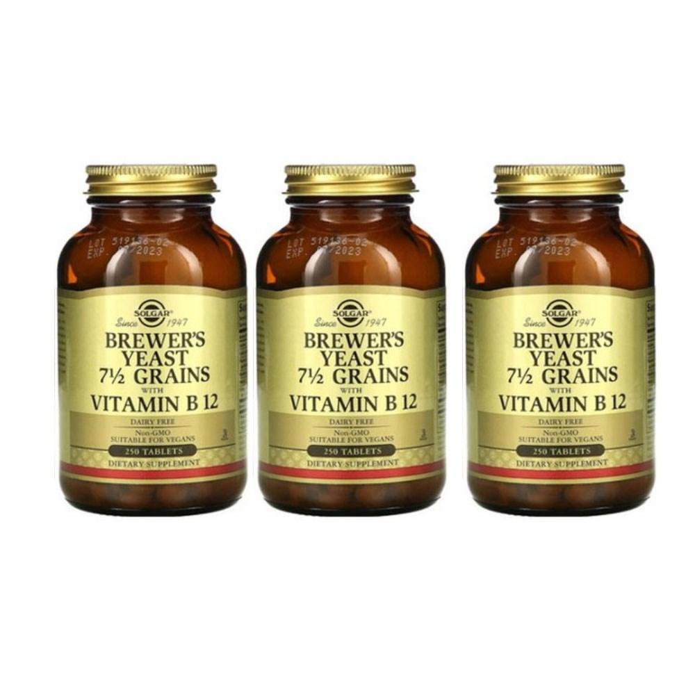 Solgar Levadura de Cerveza Vitamina B12 Comprimidos 250 Comprimidos 3 uds