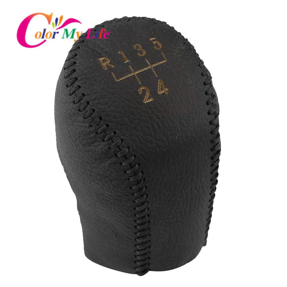 5 6 Speed Leather Gear Collars for Hyundai Elantra GT Accent Solaris Avante MD I30 MT Car Shift Knob Cover Case