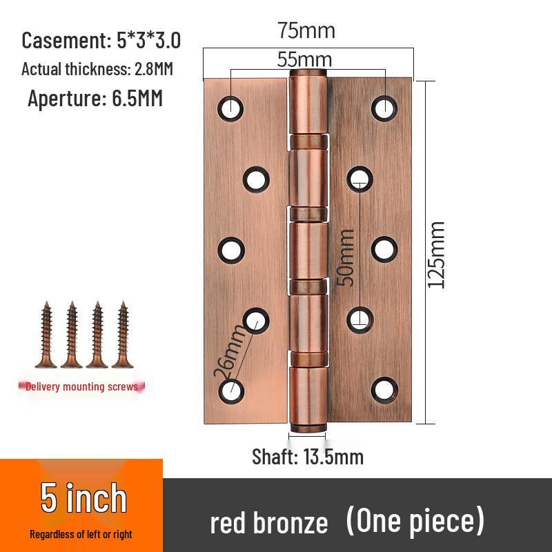 304 Stainless Steel American-Style Widened Hinge for Wood, Metal, and Fire Doors