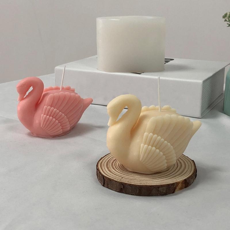 Swan Candle Mold 3D Beautiful Swan Silicone Mold Handmade Ice Cream Fondant Moulds DIY Chocolate Candy Decorating Tool