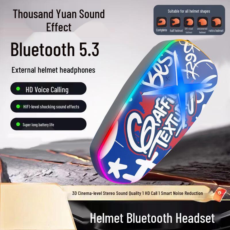 

Bluetooth Motorcycle Helmet Headset with Heavy Bass, HD Calls, Waterproof, Outdoor Smart Noise Cancelling - K15.