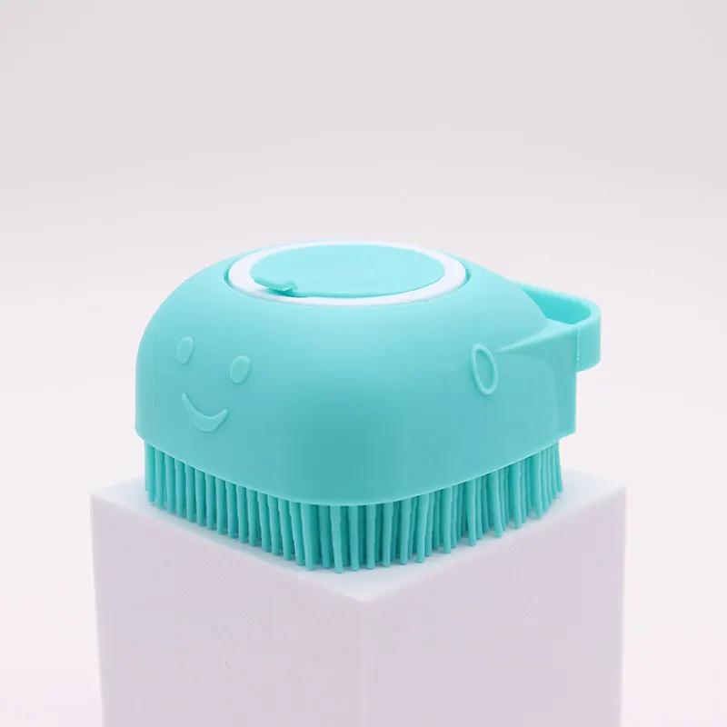 2 in 1 Self Cleaning Pet Bath Brush for Dogs Cats Puppy Soft Silicone Massage Shampoo Dispenser Dog Grooming Brush