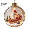 Reusable Plastic Baubles Glowing Christmas Story Ornament Light‑Up Mini Holiday Scene Hanging Ball with Warm Gift Embellishments LED Light,