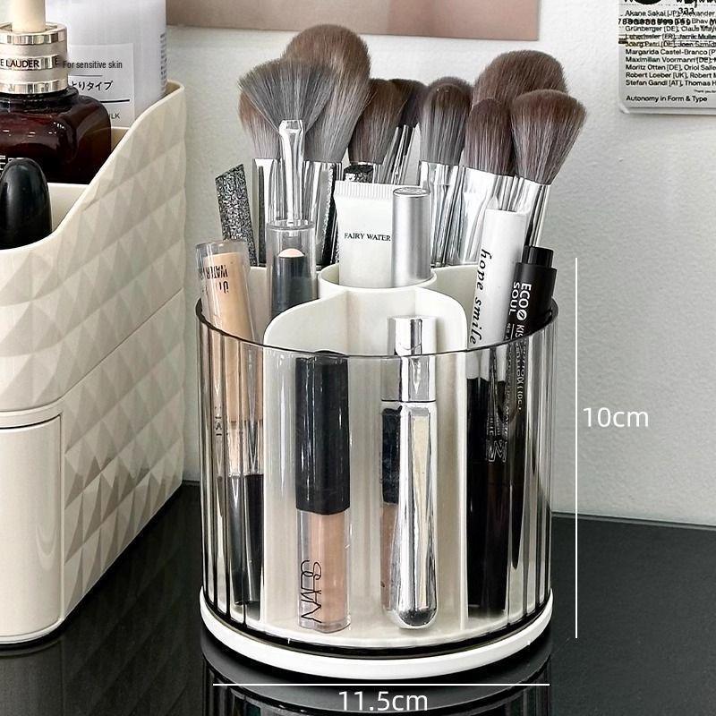 

Rotating Vanity Makeup Organizer: Lipstick, Brush & Cosmetic Holder