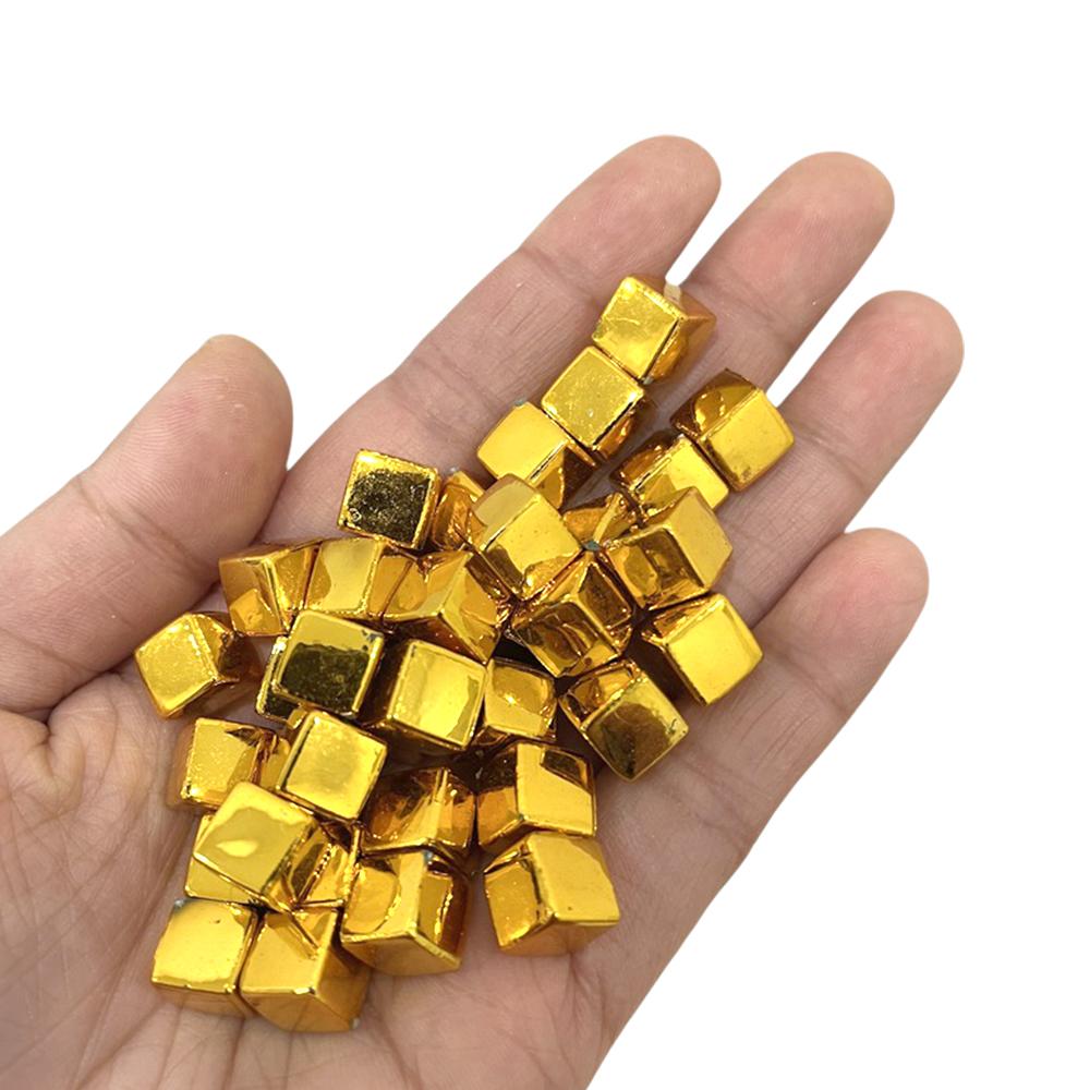 50Pcsset Solid Color Gold Black Blank Cube Square Corner Acrylic Dice Chess Piece Right Angle Sieve 8Mm Cube For Board Game