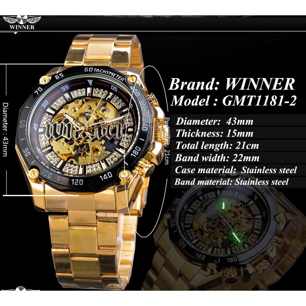 T-winner Men's Fashion Casual Hollow Mechanical Movement Automatic Mechanical Watch