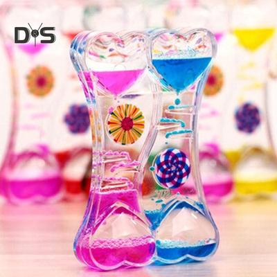 Decorazioni per la casa Doppio Cuore Liquido Movimento Bolla Gocciolamento Olio Clessidra Timer Orologio Giocattolo per Bambini Regalo