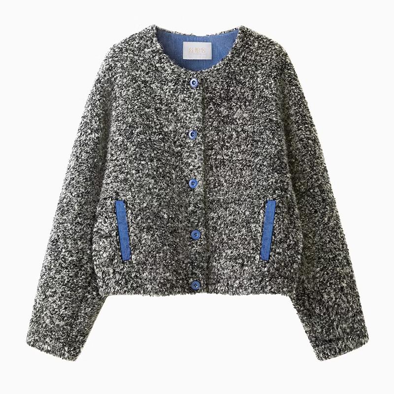 Cypress House Women's Round Neck Contrast Down Jacket