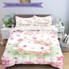 3pcs Petals Hello Kitty Quilt Cover Set (1 Quilt Cover + 2 Pillowcases Without Pillow Core), High-Definition Printing for Home and Dormitory.W075