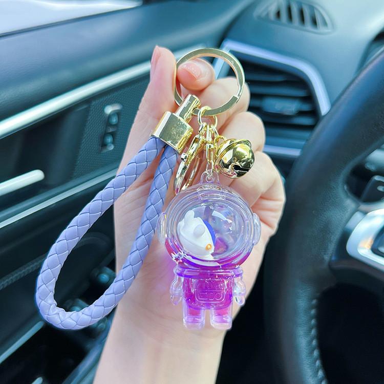 Astronaut Sand Liquid Keychain Unique Space Themed Key Ring For Keys Bags And