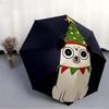 1pc Christmas Pug Automatic Folding Umbrella - Compact 8-Rib Design, Durable Plastic & Iron, Lightweight for Outdoor Daily Use217