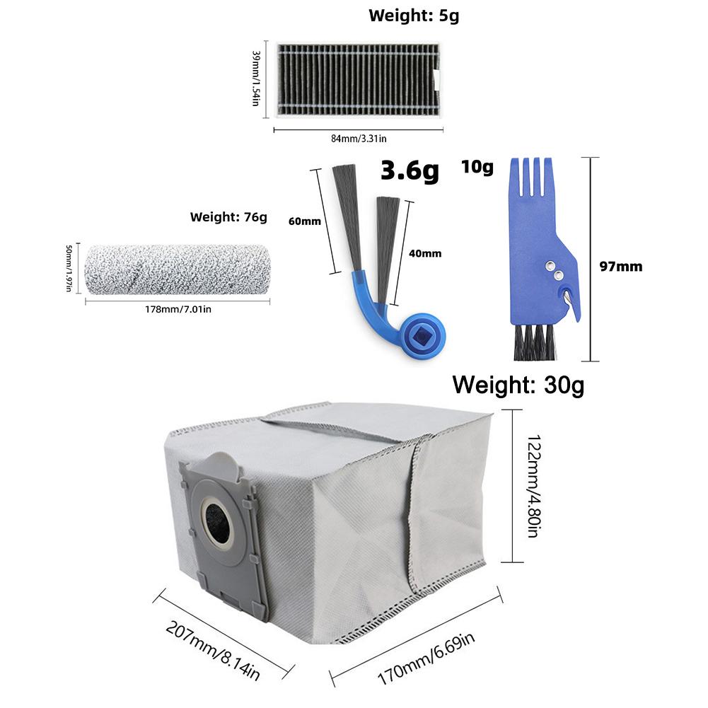 For Ecovacs For Deebot T80 For Omni Robotic Vacuum Cleaner Parts Main Rollers Side Brushes HEPA Filters Replacement Dust Bags