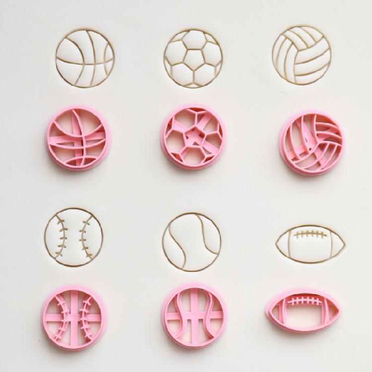 6x Clay Earrings Moulds Basketball Earring Cutting Molds Jewelry Making Molds Clay Earrings Cutter