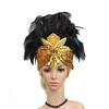 Feather Flapper Headband Masquerade Headpiece Mardi Gras Art Hair Accessories