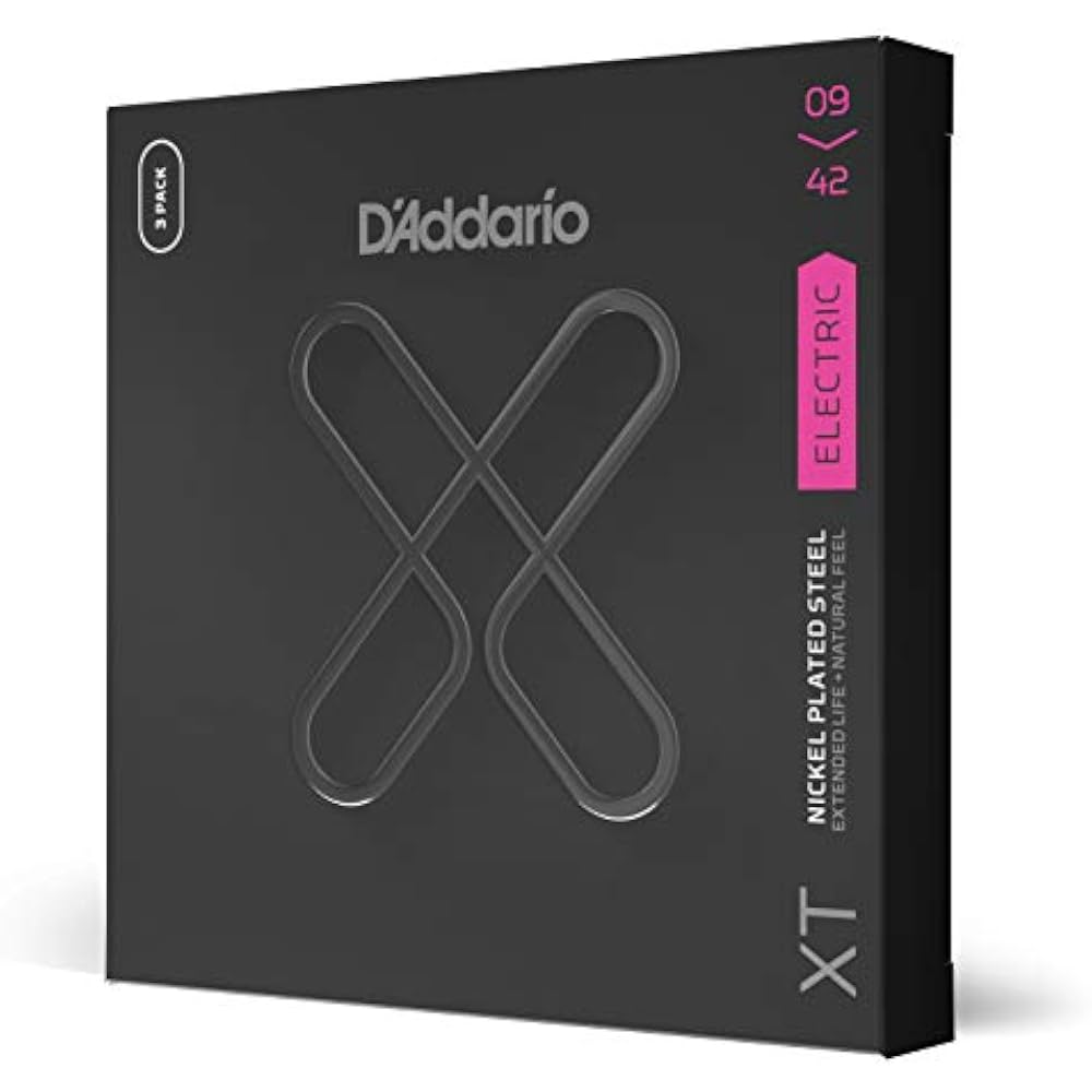 D Addario Daddario Electric Guitar Strings XT Coated Strings Super Light .009-.042 XTE0942-3P 3 S...