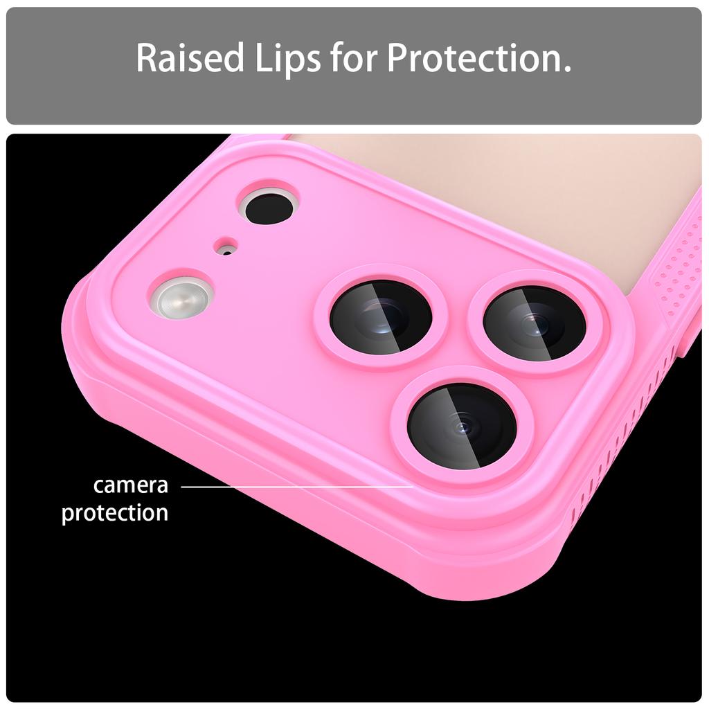For iPhone 17 Pro Case PC+TPU Semi-Transparent Frosted Finish Protective Phone Cover