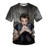 Round Neck 3D Character Pattern Print T-shirts Casual Short Sleeved Men's T-shirts - Soft Medium Stretch Polyester Fabric Summer Relaxed Fit Clothing