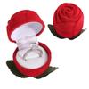 Red Flower Stem Jewelry Box Stud Earrings Engagement Rings Box  Gift Box