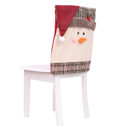 

Рождественский Снеговик Санта-стул Снежинка Плед Эластичный Обеденный Чехол Декор Snowman