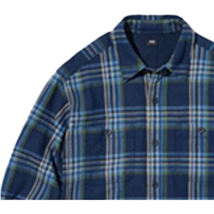 Uniqlo Plaid Long Sleeve Shirt Unisex Shirts Dark-Blue 453053-68