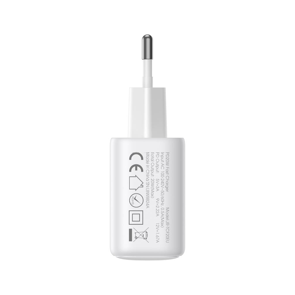 USB-C USB-A 20W PD QC 3.0 Wall Charger - White