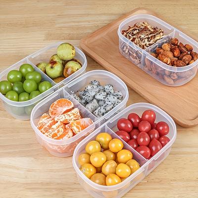 Contenant de stockage alimentaire à double compartiment en plastique scellé Facile à nettoyer Réutilisable pour épices herbes déjeuner cuisine camping bureau