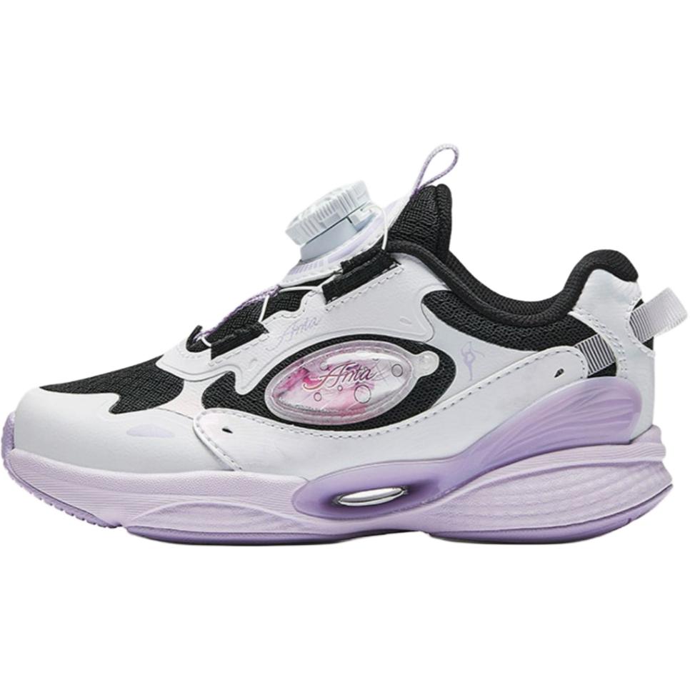 Anta Kids Synthetic Leather Comfortable Versatile Non-Slip Wear-Resistant Breathable Low-Top Running Shoes Kids sneaker Black White Purple 322449905-2