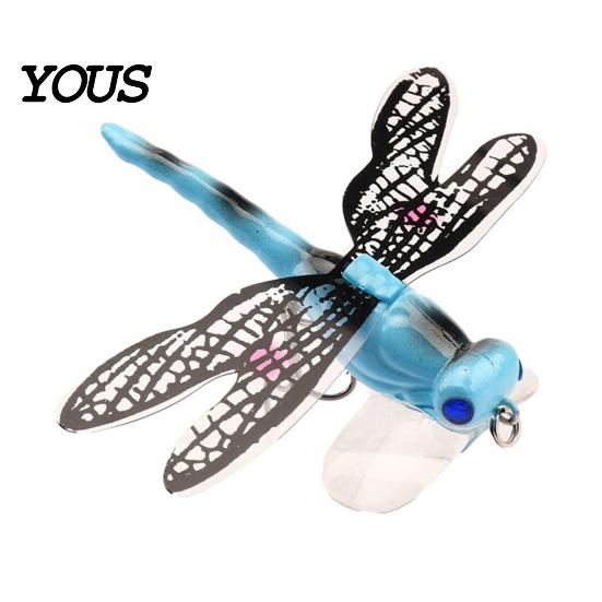 Bionic Dragonfly Lures 5Pcs 7.5cm/6.2g Fishing Lure with Hooks, Topwater Floating Hooks Bait, Realistic Insect for Bass Trout Set