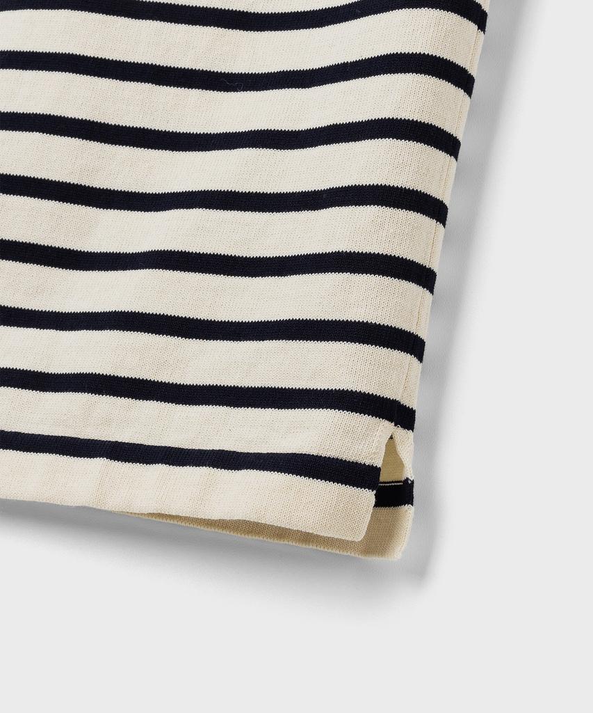 Andeleusenandeleusen Boatman Short Sleeve Striped Knit Raw Cotton