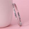European Geometric Honeycomb Open Women's Stainless Steel Bracelet with Inlaid Rhinestones