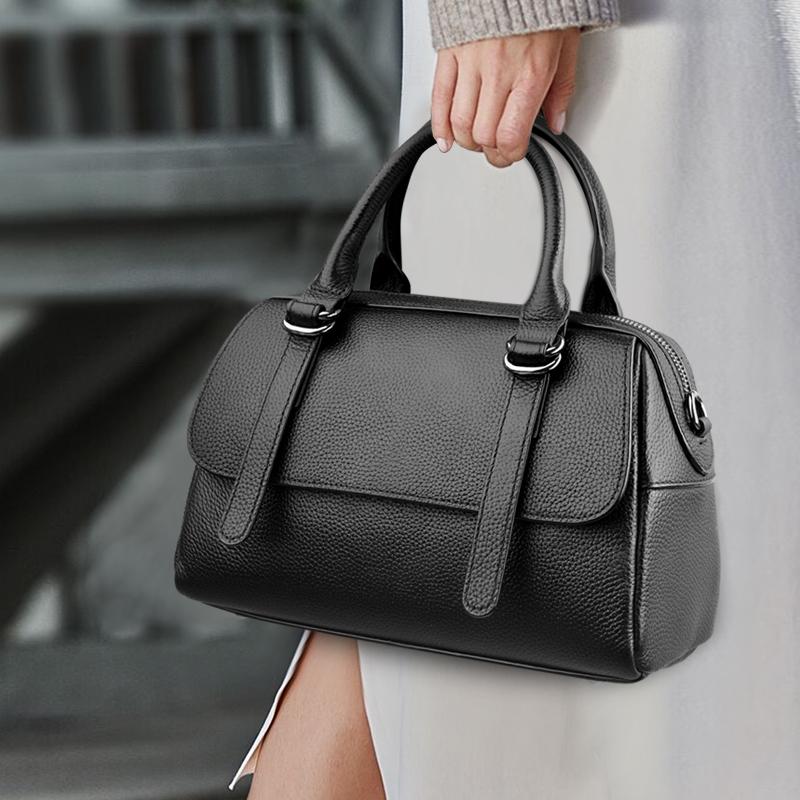 Mode Effen Kleur Echt Leer Schouder Crossbody Tas voor Dames Hoge Kwaliteit Koeienleer Handtas Luxe Vrouwen Messenger Tas