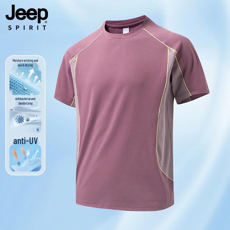 JEEP SPIRIT Men s Outdoor Spliced Quick-Dry T-Shirt M