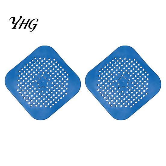 Anti Odor Drain Seal 2PCS Square Cover for Shower Floor, TPR Hair Catcher Filter Stopper, Detachable Deodorizer Pad Bathroom Kitchen And Laundry Room