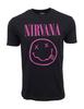 T-shirt Nirvana Sorriso Finto Nera Con Rosa